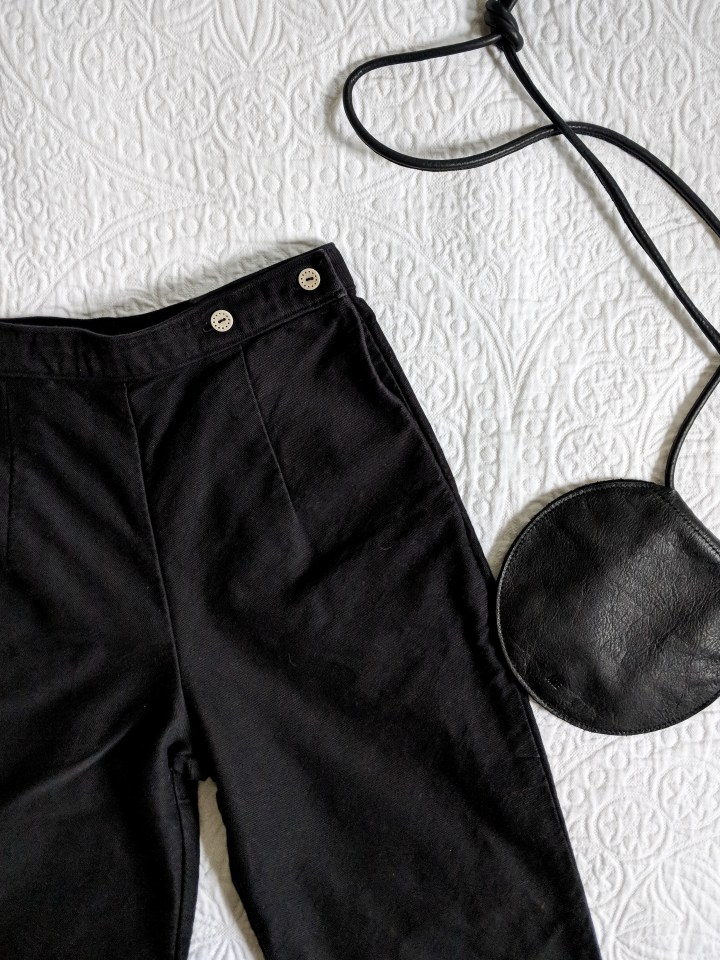 bill and jay pants and ARE studio bag