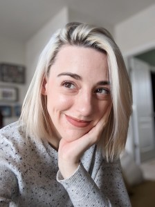 minimalist makeup platinum hair glossier