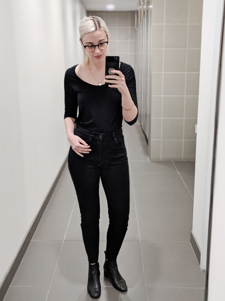 loyale studio top and everlane jeans