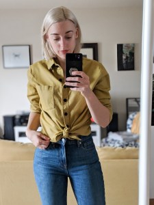 tradlands finch flannel and everlane jeans