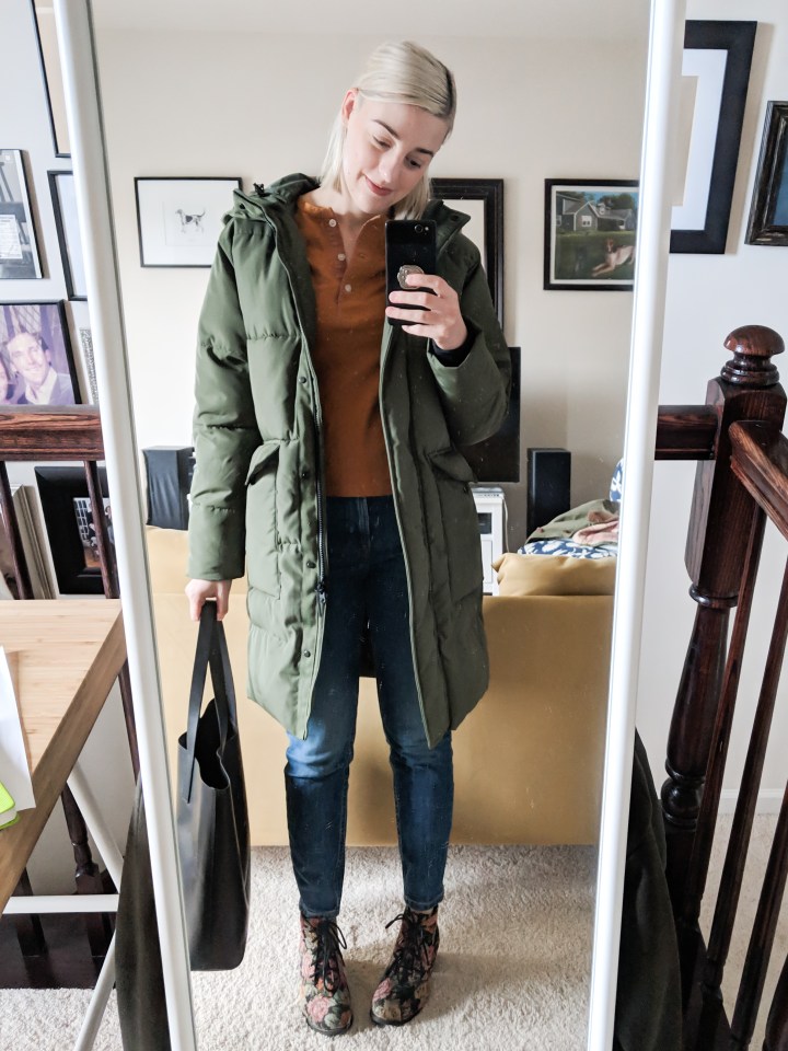 goblin shark outfits everlane renew puffer