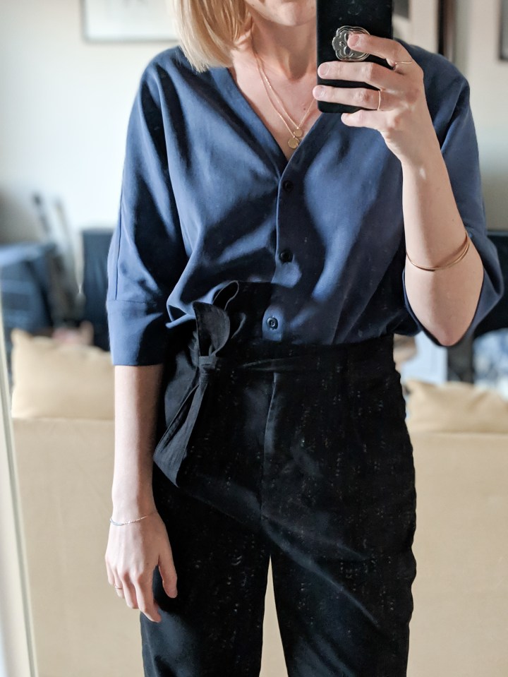 vetta capsule boyfriend shirt review washed navy