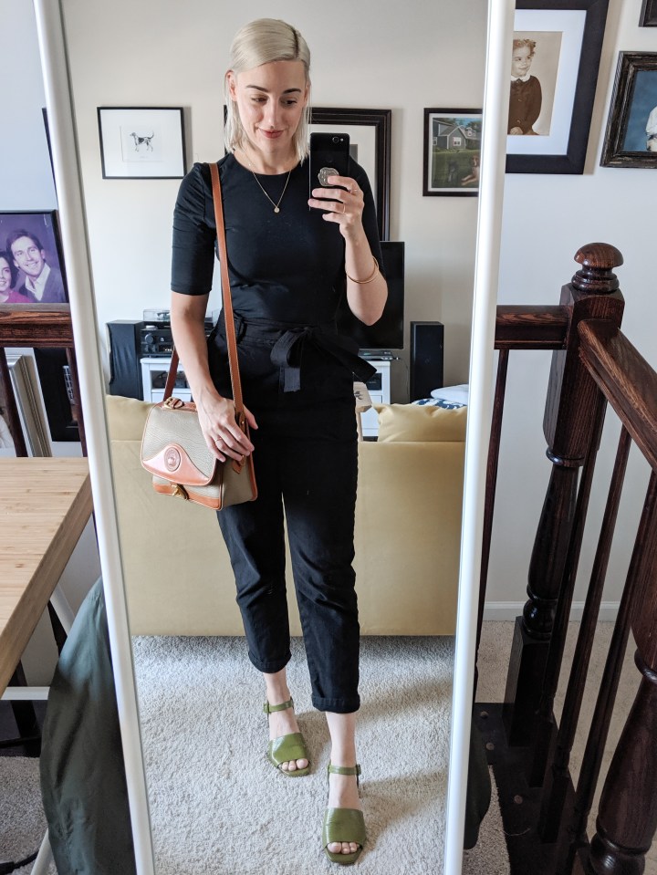 everlane body suit and vetta pants