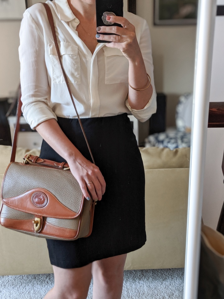 thrifted business casual outfit